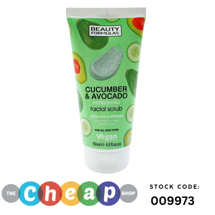 Beauty Formulas Cucumber & Avocado Facial Scrub - 009973